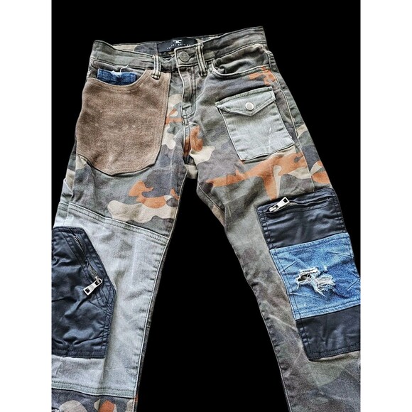 Jordan Craig Jeans Boy 12 Slim Camo Patchwork Legacy Edition Distressed Woodland - Picture 8 of 16